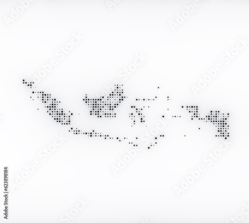 Map of Indonesia on a black background