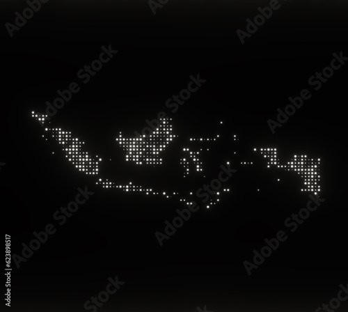 Map of Indonesia on a black background