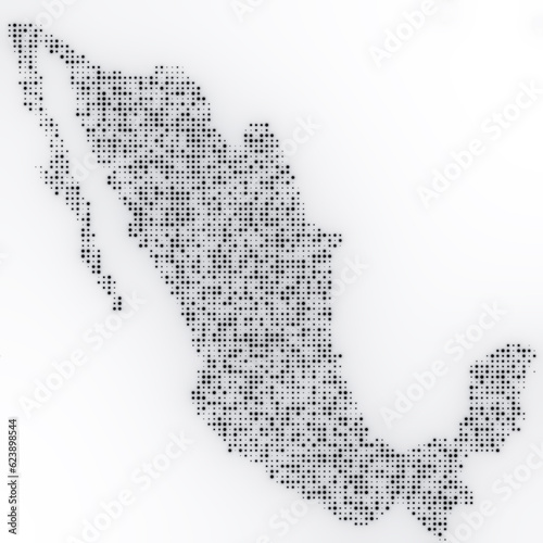Map of Mexico  on a black background