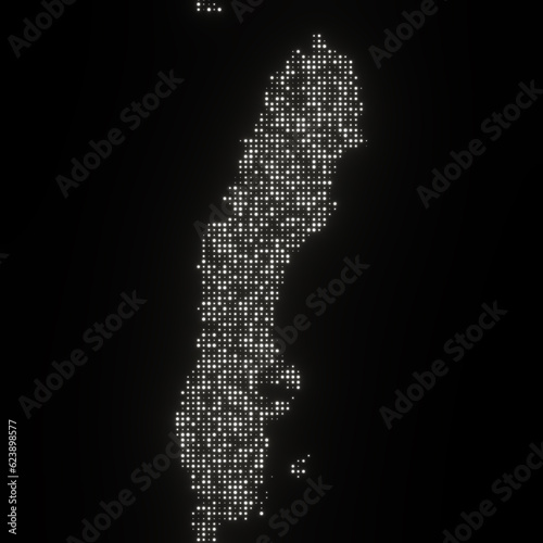 Map of Sweden on a black background