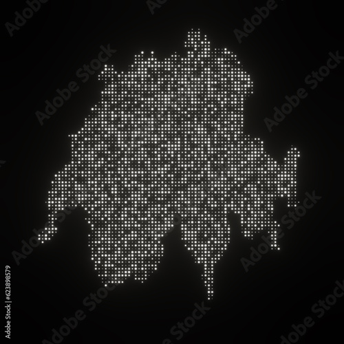 Map of Switzerland on a black background