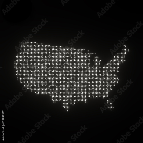 Map of America on a black background