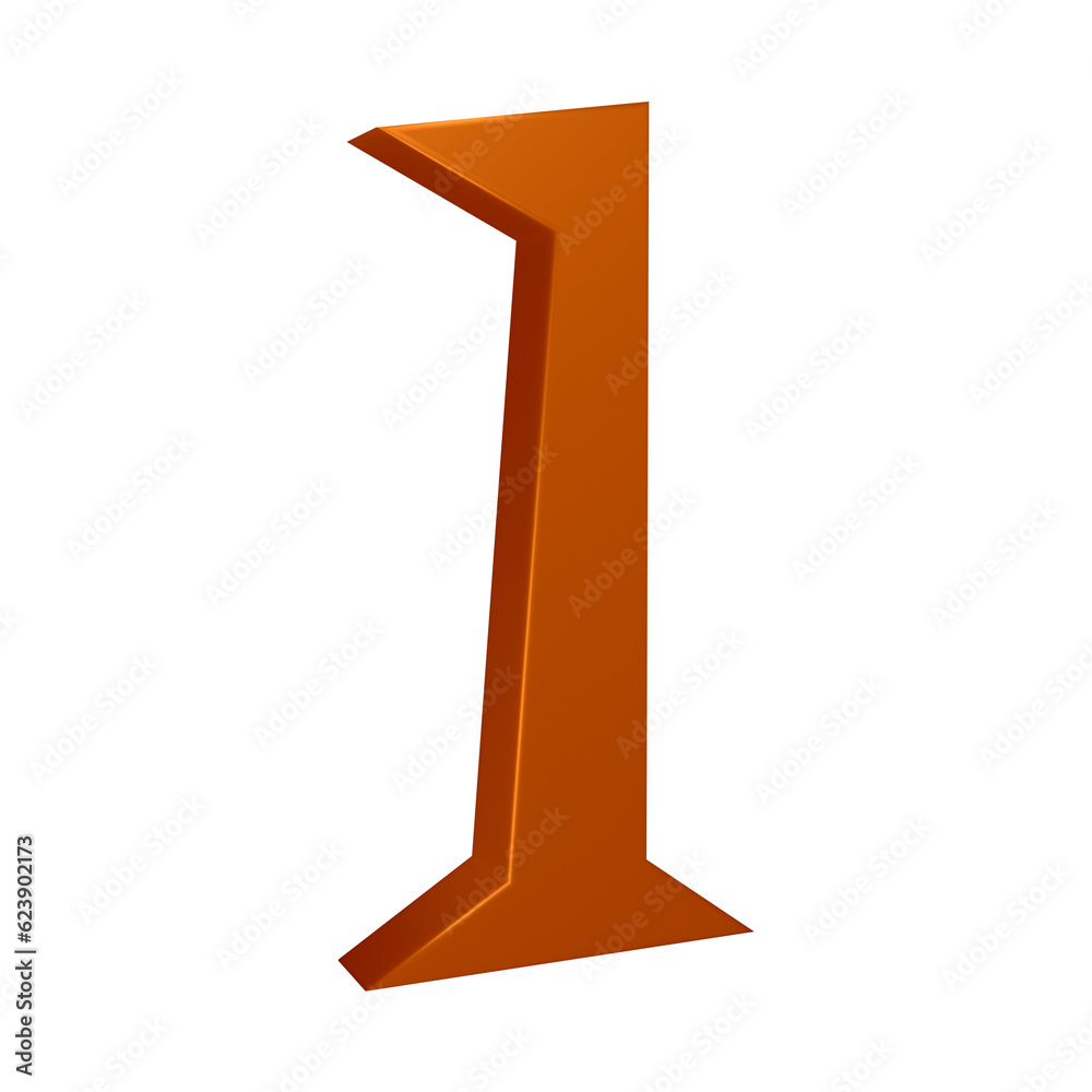 3d brown number 1 design for math, business and education concept 3d brown number 1 design for math, business and education concept