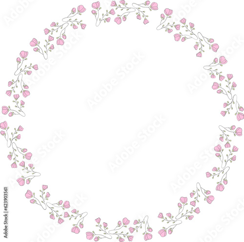 Moldura florida rosa claro