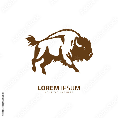 bull logo icon silhouette bison, ox logo symbol style bull vector illustration buffalo silhouette