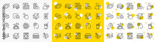 Outline Flexible mattress, Fireworks rocket and Lgbt line icons pack for web with Mail, Selenium mineral, Globe line icon. Cholecalciferol, Stand lamp, Washing machine pictogram icon. Vector