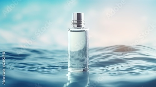 Cosmetic product with clear water background. Illustration AI Generative.