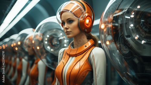 Female androids getting shown at a convention - A look into the future - sold like cars 3