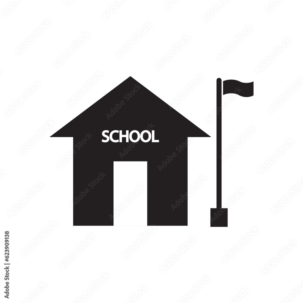 school building icon logo vector design template school building icon logo vector design template