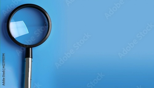 Image of a magnifying glass superimposed on a blue background  © camera vision