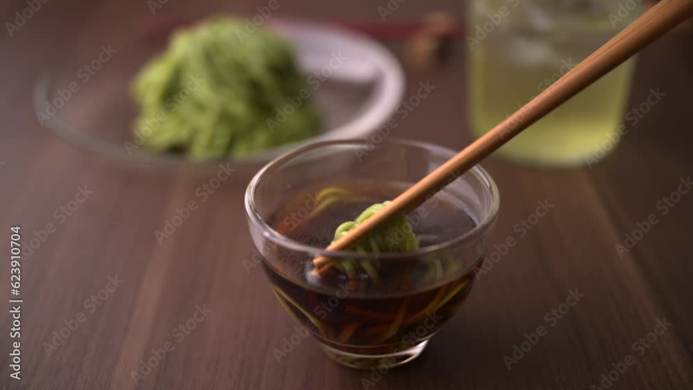 cha-soba, japanese green tea noodle cha-soba, japanese green tea noodle