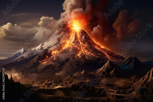volcanic eruption   Generative AI © Kay