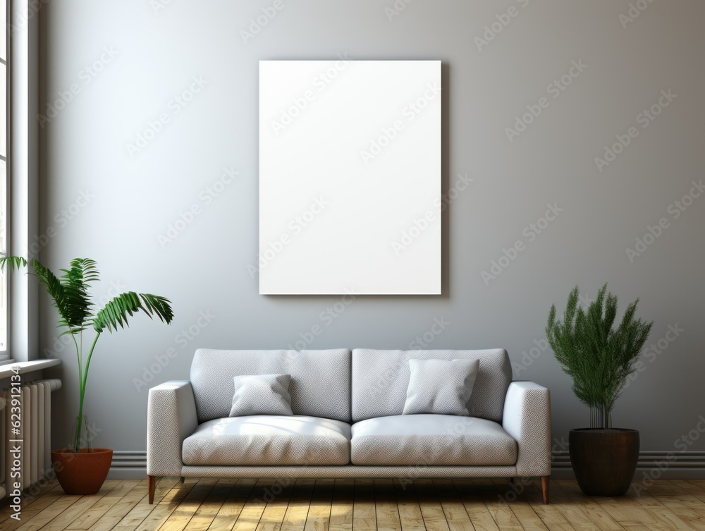 Fototapeta premium AI-Driven Minimalist Wall Art Mockup
