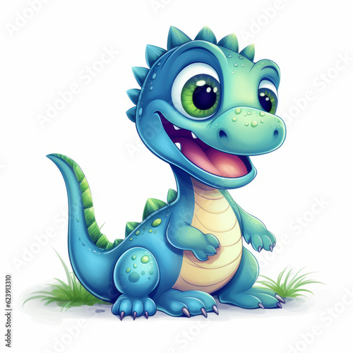 Colorful & Fun: Kids' Cartoon Dino Art | Comical Tyrannosaurus, Smart Reptiles & Fantasy Dragons