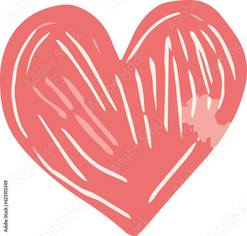 hand sketched vector heart illustration  hand drawn doodle of heart  valentine love