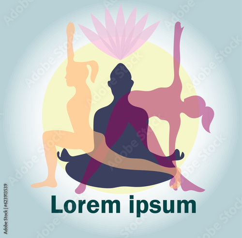 yoga silueta vector logo