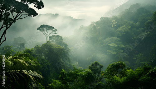 Obraz na plátně Mist Surround Pristine Rainforest