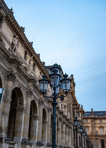 Exterior shot of the Louvre Museum in Paris, France