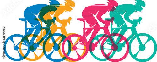 Tela Great elegant vector editable bicycle race poster background design for your cha