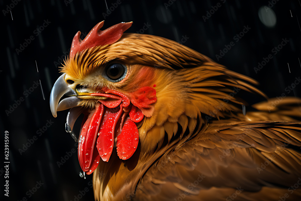 portrait of a chicken illustration Generative Ai
