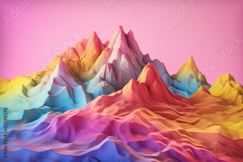 Mountains Rainbow Colorful 3D Topography