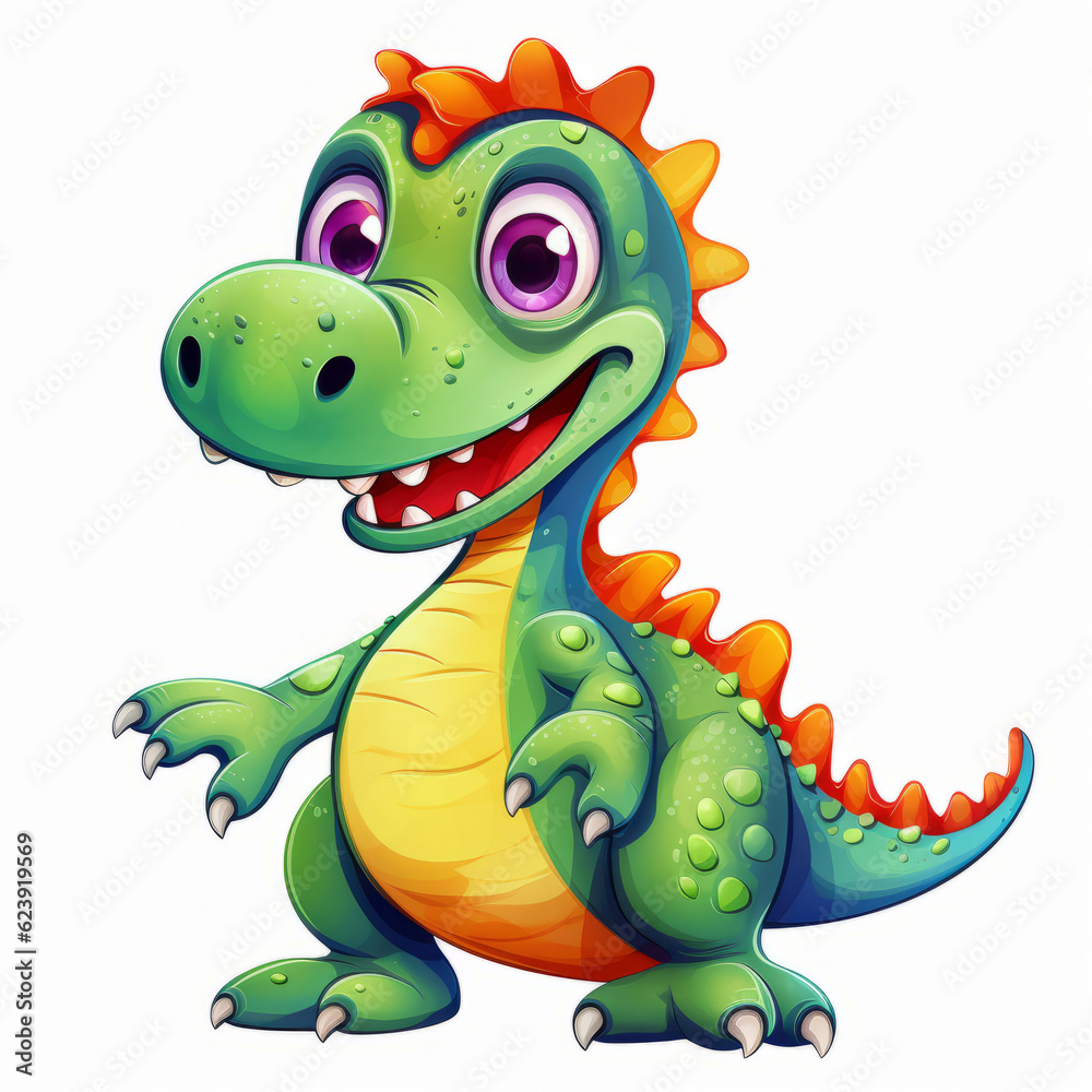 Fototapeta premium Fantasy Friends: Fun & Smart Dragon-Dino Art | Comical Iguana, Gecko & Crocodile
