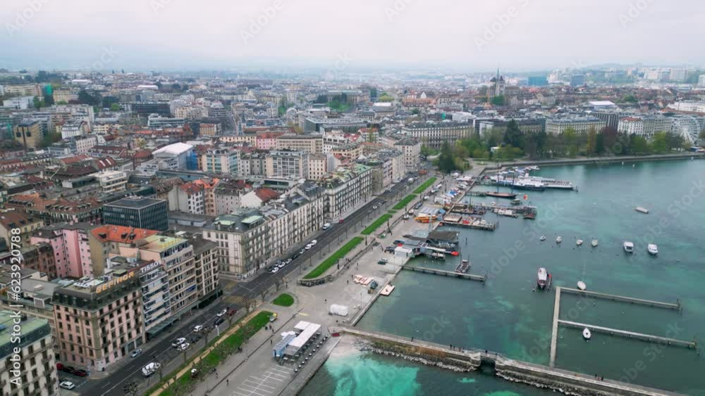City of Geneva Switzerland from above - panoramic view - aerial view by drone City of Geneva Switzerland from above - panoramic view - aerial view by drone
