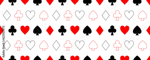 black red playing card seamless pattern