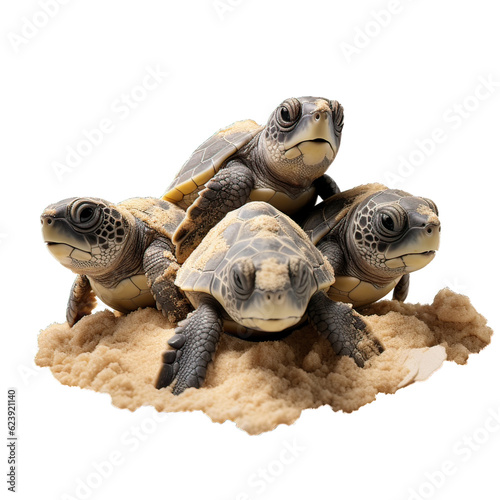 hawksbill Baby sea turtles  group of baby turtles  tortoise standing on a rock  cute baby turtles  isolated
