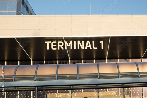 Terminal 1 Public transport Airport International gate. photo