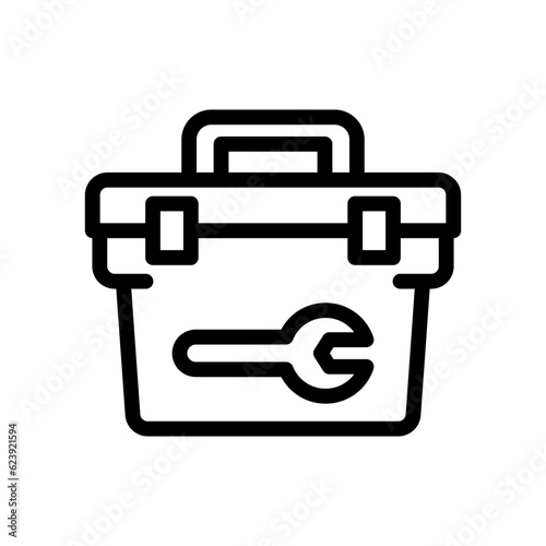 toolbox line icon illustration vector graphic. Simple element illustration vector graphic, suitable for app, websites, and presentations isolated on white background