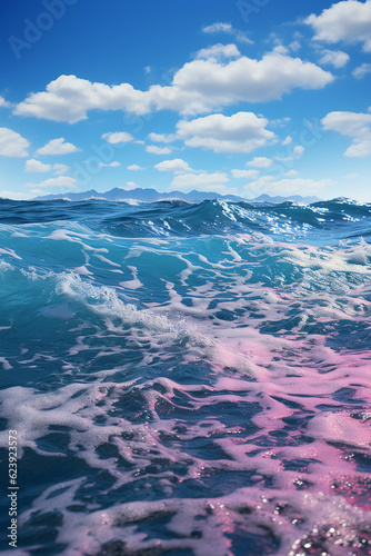 Violet ocean hills, minimalist fine art photography. AI generative