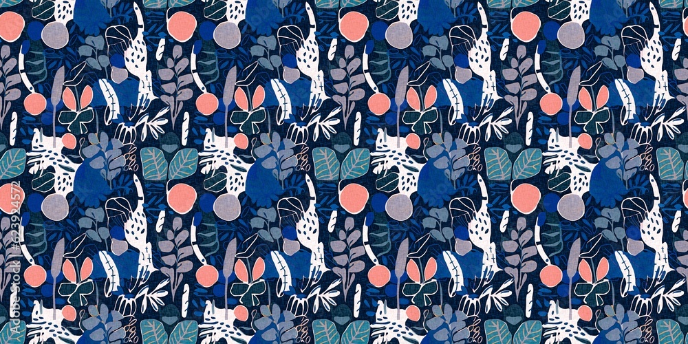 Fun modern coastal pattern clash fabric border print for summer beach textile designs with a linen cotton effect. Seamless trendy repeat banner edge background Fun modern coastal pattern clash fabric border print for summer beach textile designs with a linen cotton effect. Seamless trendy repeat banner edge background