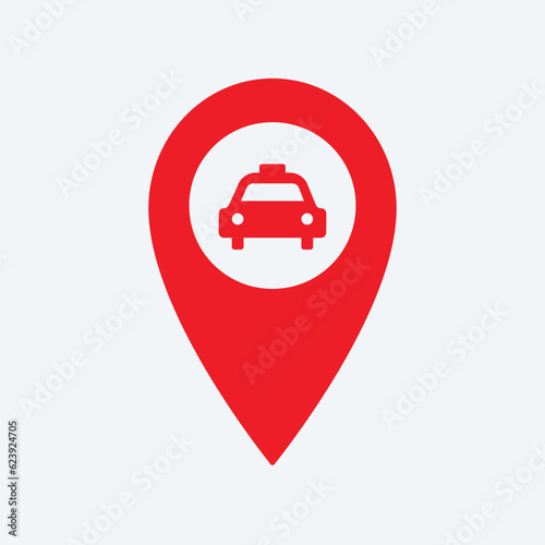 vector taxi location pin