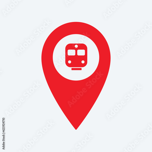 vector train station location pin