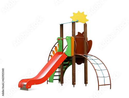 Foto Colorful outdoor playset isolated on white