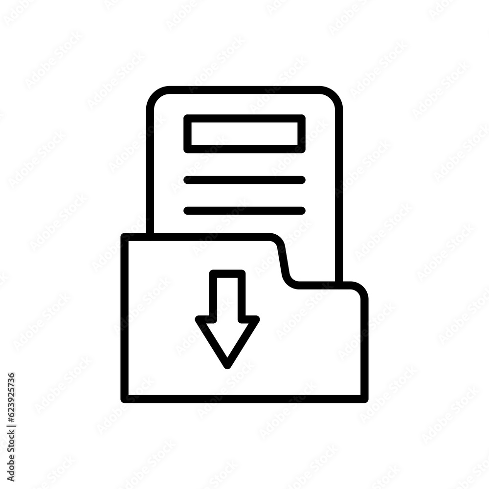Download file icon. File document symbol button - document arrow isolate on white background Download file icon. File document symbol button - document arrow isolate on white background