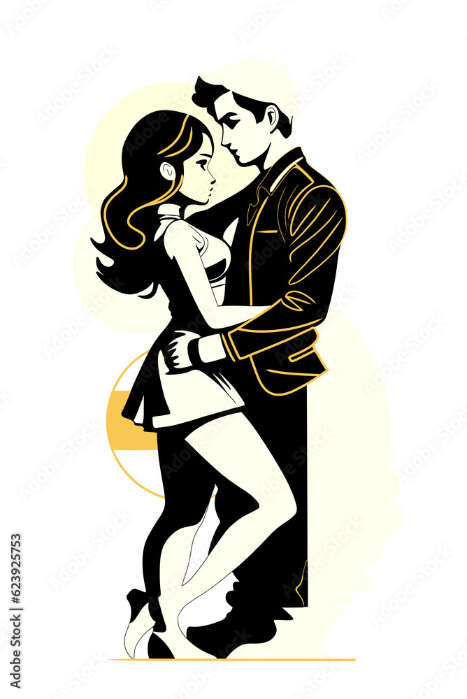 retro illustration of couples dancing retro illustration of couples dancing