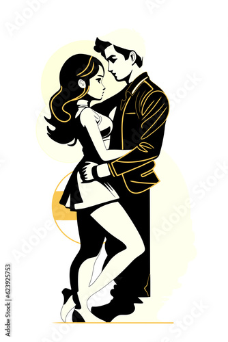 retro illustration of couples dancing © Matthew Tighe