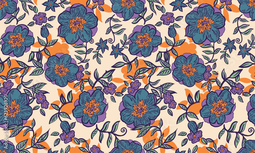 abstract floral pattern, flat lay design, perfect pattern for decoration and fabrics