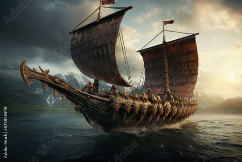 viking longship | Generative AI