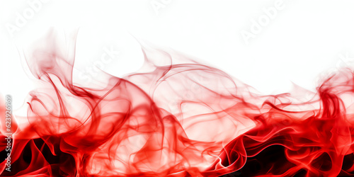 Abstract red smoke flames transparent texture - Generative AI
