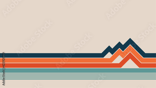 Retro Lines Background in Mountain shape