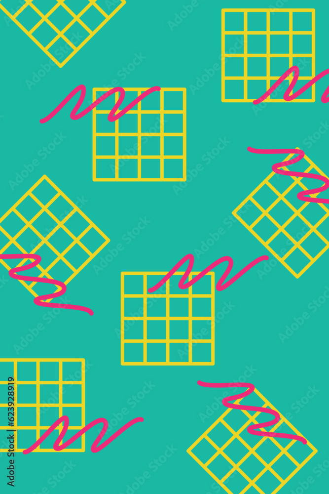 Naklejka premium 1980s colorful retro pattern