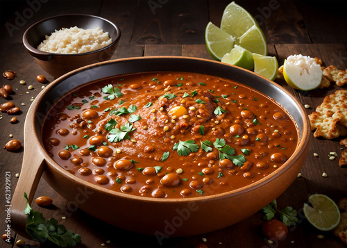 Delicious dal makhani a main course with lentils photo