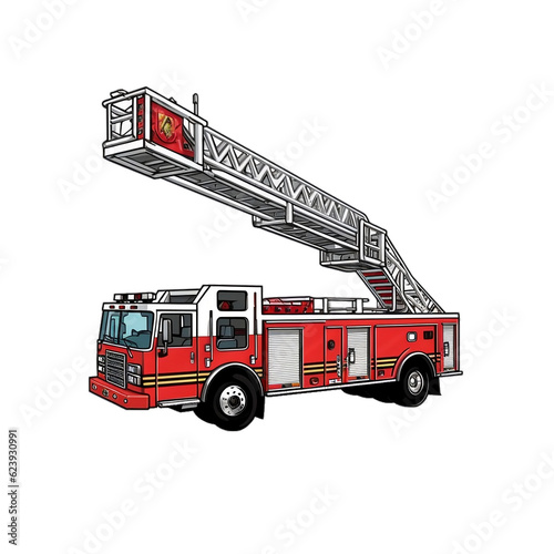 Aerial ladder fire truck