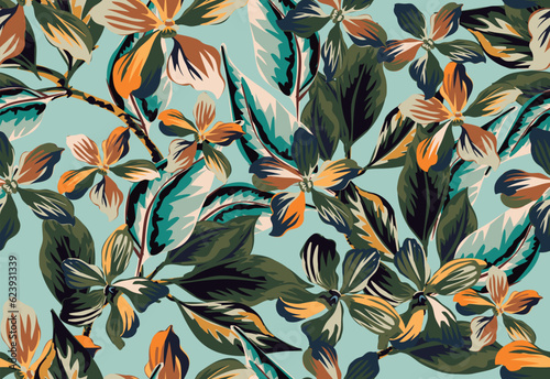 Colorful floral pattern. Autumn floral background. Floral pattern  perfect for decoration and fabrics