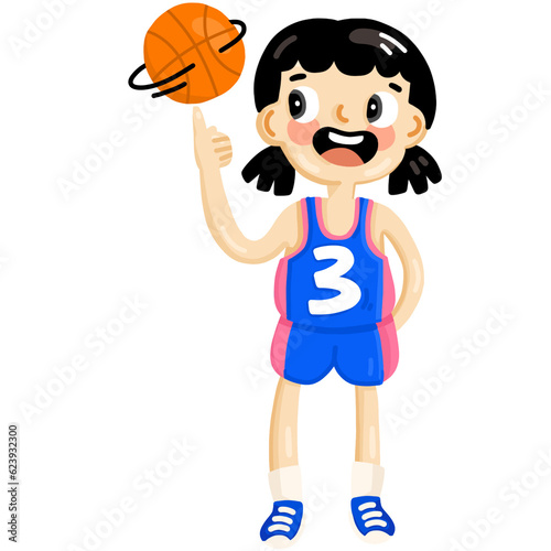 child playing basketball