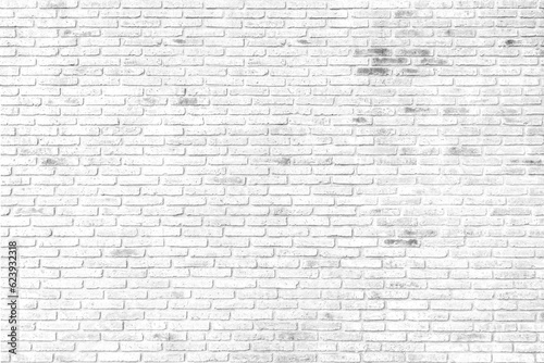 White brick wall texture background. wallpaper for interior and exterior and backdrop design. Paint brickwork wall and copy space.
