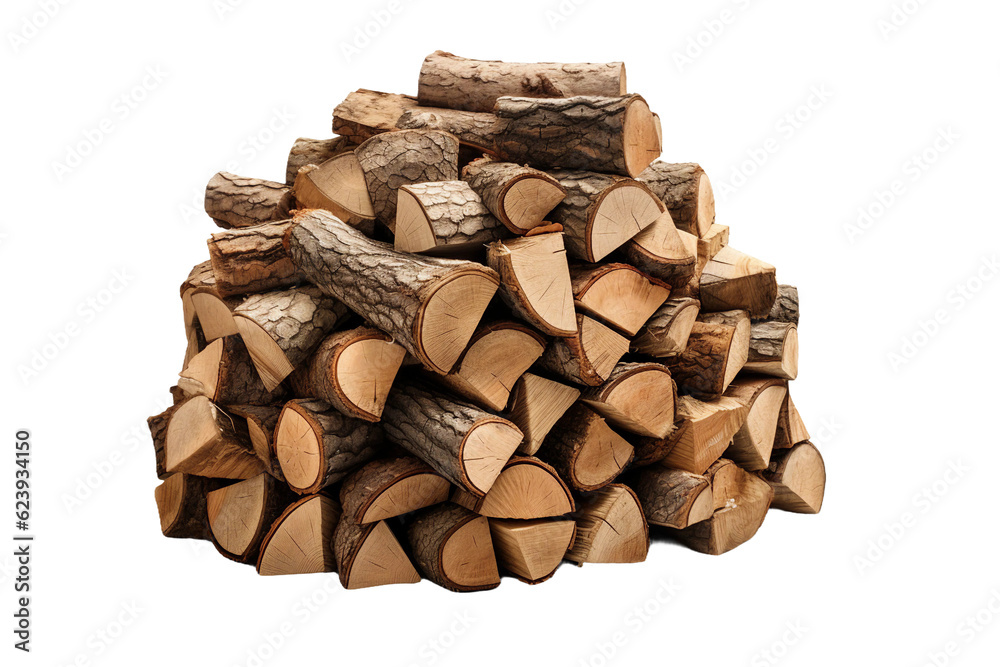 Firewood stack. isolated object, transparent background Firewood stack. isolated object, transparent background